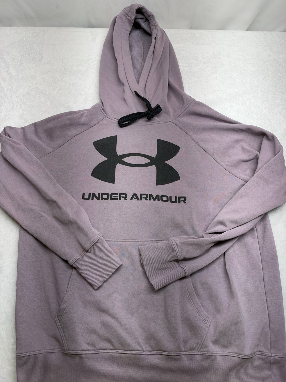 Under Armour Hoodie Womens L Purple Rival Fleece Logo Pullover Activewear